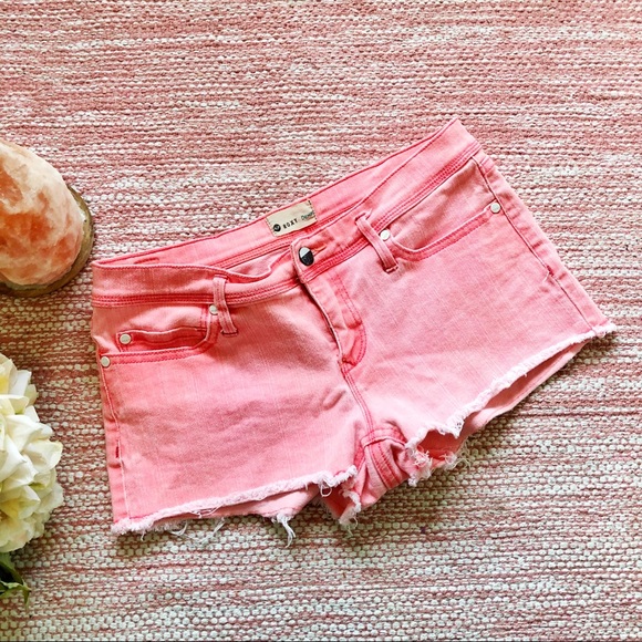 Roxy Pants - Roxy | Neon Pink Distressed Ripped Cutoff Shorts